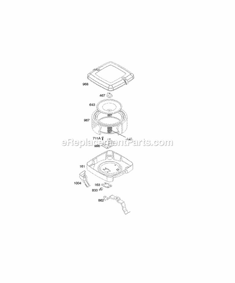 Air Cleaner Diagram and Parts List for 309447-0110-E1  Briggs and Stratton Engine